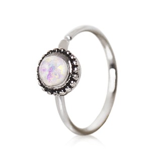 Piercing anneau tordable  opale couronne