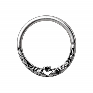 Piercing anneau tordable  serpents et coeur