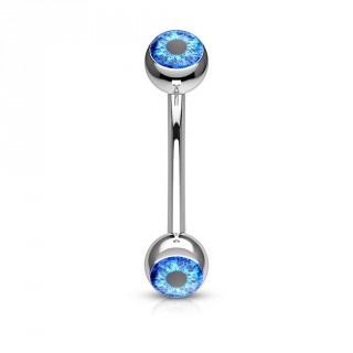 Piercing arcade acier à oeil humain - Bleu
