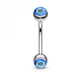 Piercing arcade acier  oeil humain - Bleu