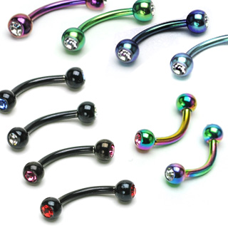 Piercing arcade anodis titane  boules serties