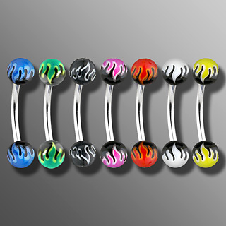 Piercing arcade motif flamme
