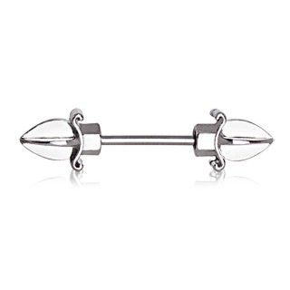 Piercing barbell  embouts en forme de lances