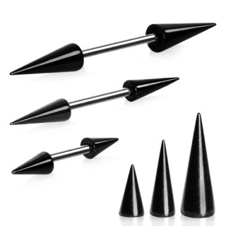 Piercing barbell  pointes noires