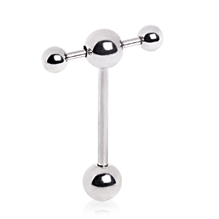 Piercing barbell acier type spinner  boules