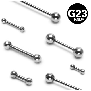 Piercing barbell titane grade 23 (langue, teton, industriel, tragus...)