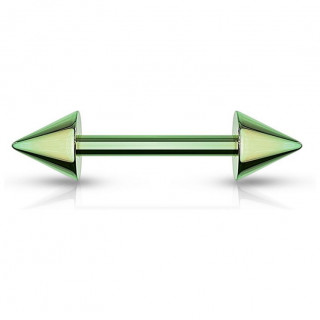Piercing barbell vert à pointes en acier (hélix, arcade...)