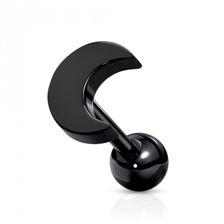 Piercing cartilage  croissant de lune - Noir