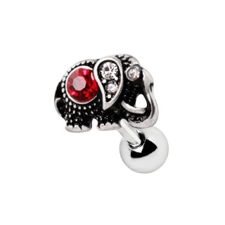 Piercing cartilage lphant  pierre rouge rubis