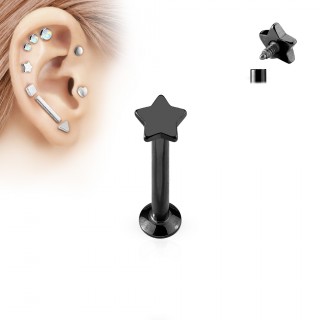 Piercing cartilage labret toile noire