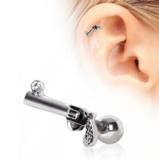 Piercing cartilage hlix  pistolet rvolver serti