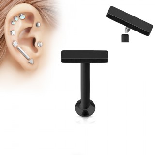 Piercing cartilage petite barre noire