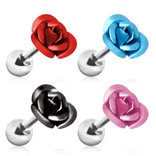 Piercing cartilage tragus hlix  rose metallise