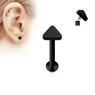 Piercing cartilage labret triangle noir