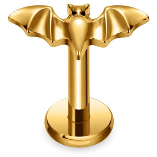 Piercing chauve-souris Titane dor  filetage interne (lvre et oreille)
