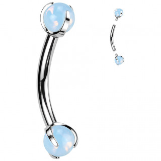Piercing courbé Titane à perles d'Opalite (arcade, rook...)