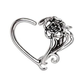 Piercing daith coeur fleuri vntage