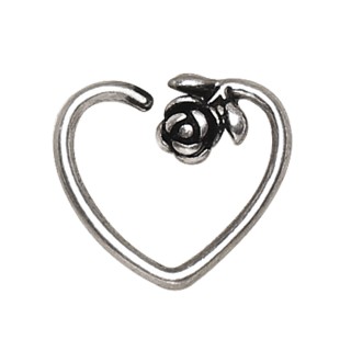 Piercing daith coeur  rose vintage