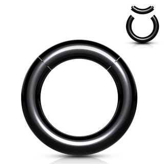 Piercing carteur anneau noir acrylique  segment
