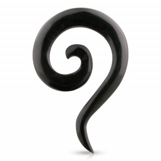 Piercing carteur noir spirale en os de buffle