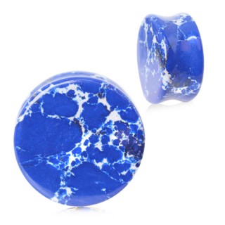 Piercing carteur plug pierre jaspe bleu imprial