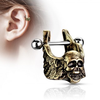 Piercing hlix  crane ange de la mort dor antique