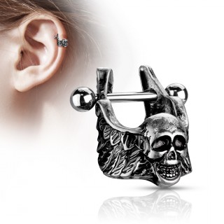 Piercing hlix  crane ange de la mort gris antique