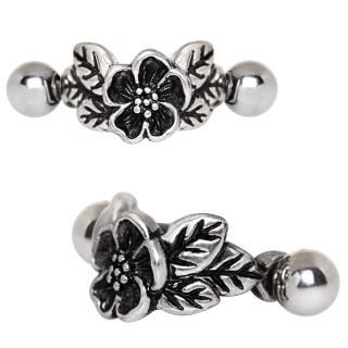 Piercing helix  fleur Hibiscus style ancien