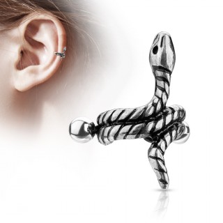 Piercing hlix  serpent enroul gris antique