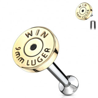 Piercing imitation balle de pistolet (lvre, cartilage...)