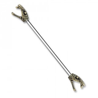 Piercing industriel  embout tte de serpent - Dor antique