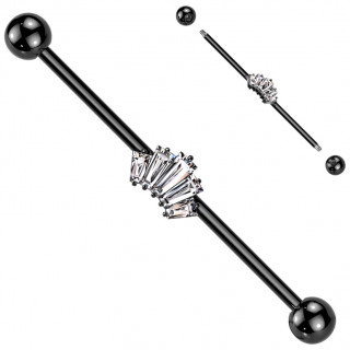 Piercing industriel noir  diadme de zirconiums