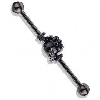 Piercing industriel noir  patte de dragon et orbe