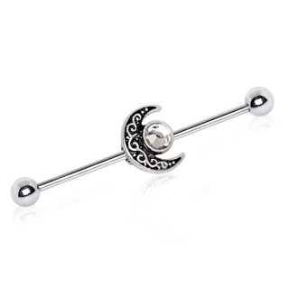 Piercing industriel tribal lune et soleil