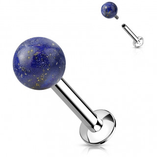 Piercing labret  perle de Sodalite Bleue (lvre, tragus...)