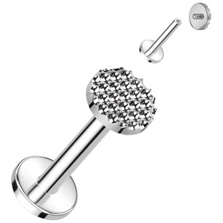 Piercing labret Titane  disque alvol