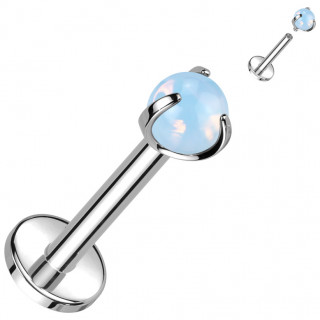 Piercing labret Titane  perle d'Opalite (hlix, tragus, lvre...)