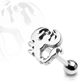 Piercing langue boule et scorpion