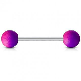 Piercing langue  revtement en caoutchouc - rose et violet