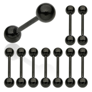 Piercing barbell ionisé noir titanium (langue, téton, oreille...)