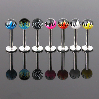 Piercing lvre Labret imprim flamme