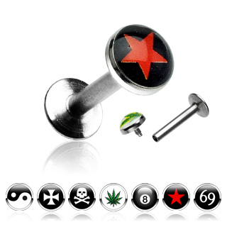 Piercing lvre labret logo