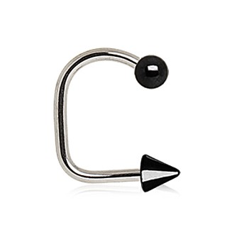 Piercing lvre labret loop boule spike noir