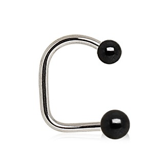 Piercing lvre labret loop boules noires