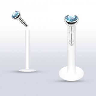 Piercing lvre PTFE flex  gemme aqua