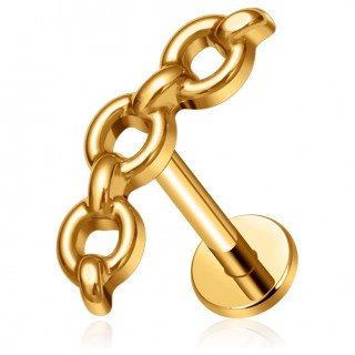 Piercing maillons rigides en Titane dor pour lvre et oreille ( filetage interne)