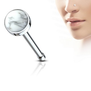 Piercing nez  pierre Howlite blanche