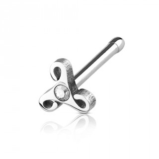 Piercing nez acier en forme de Triskel