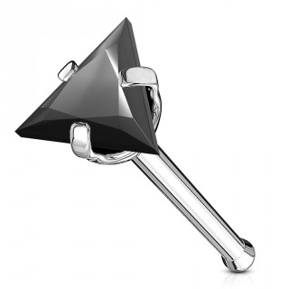 Piercing nez acier  triangle de zirconium noir