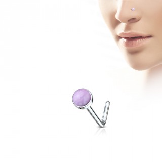 Piercing nez tige L  pierre Amethyste